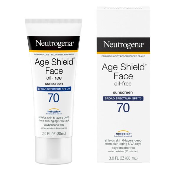 Neutrogena Age Shield Face Oil-Free Sunscreen, SPF 70 Sunblock, 3 fl oz - Image 2