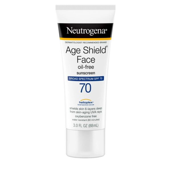 Neutrogena Age Shield Face Oil-Free Sunscreen, SPF 70 Sunblock, 3 fl oz
