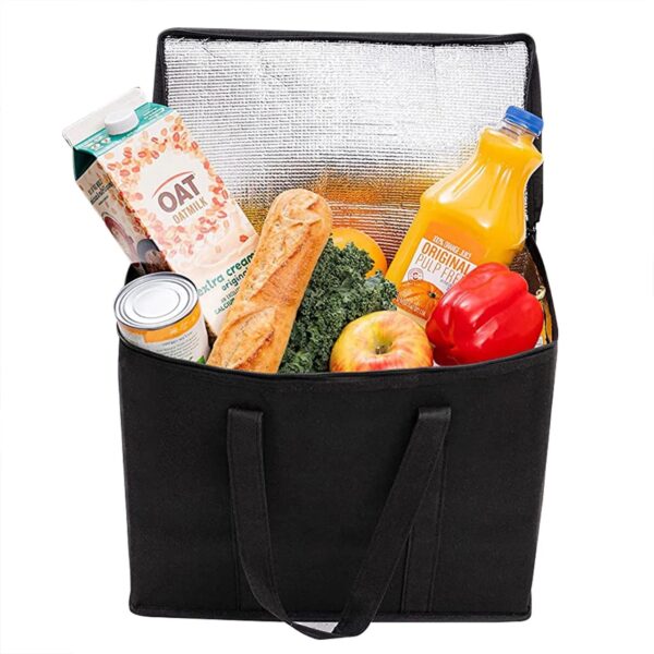 Tripumer 2 Pack Large Insulated Grocery Shopping Bags Reusable Bag Thermal Zipper Collapsible Tote Cooler Food Transport Hot And Cold For Instacart Camping Black