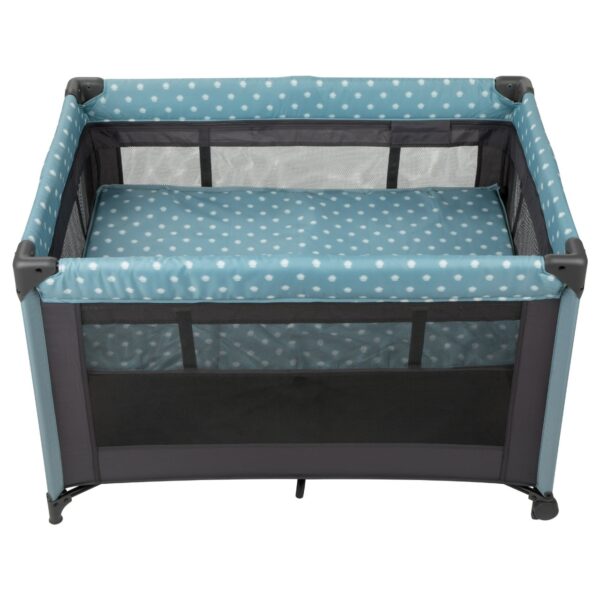 Babideal Dottie Baby Play Yard with Bassinet, Blue Dot - Image 2