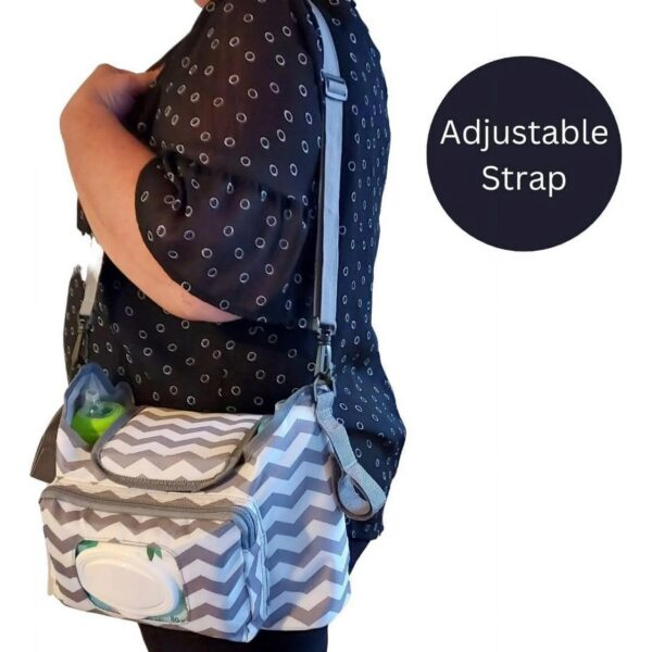 Veva Life Universal Stroller Organizer - Stroller Accessories Bag Large Space with 2 Cup Holders Multiple Zipper Pockets for Bottle, Diaper, Phone, Toys, Baby Items - Fits All Strollers. - Image 4