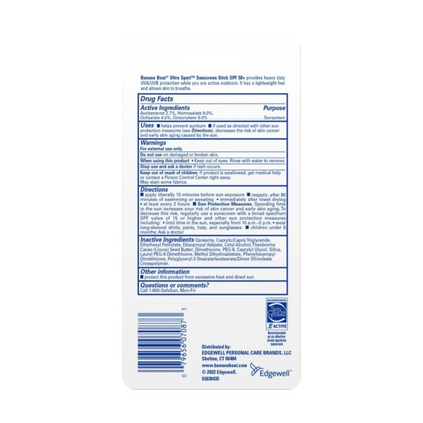 Banana Boat Sport Ultra Sunscreen Stick SPF 50, Travel Sunscreen Sport, Adult Sunblock, 1.5 oz - Image 4