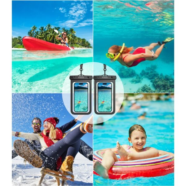 WEKEEP Waterproof Phone Pouch 2 Pack, IPX8 Cellphone Dry Bag Beach Essentials for Cruise Travel - Image 4